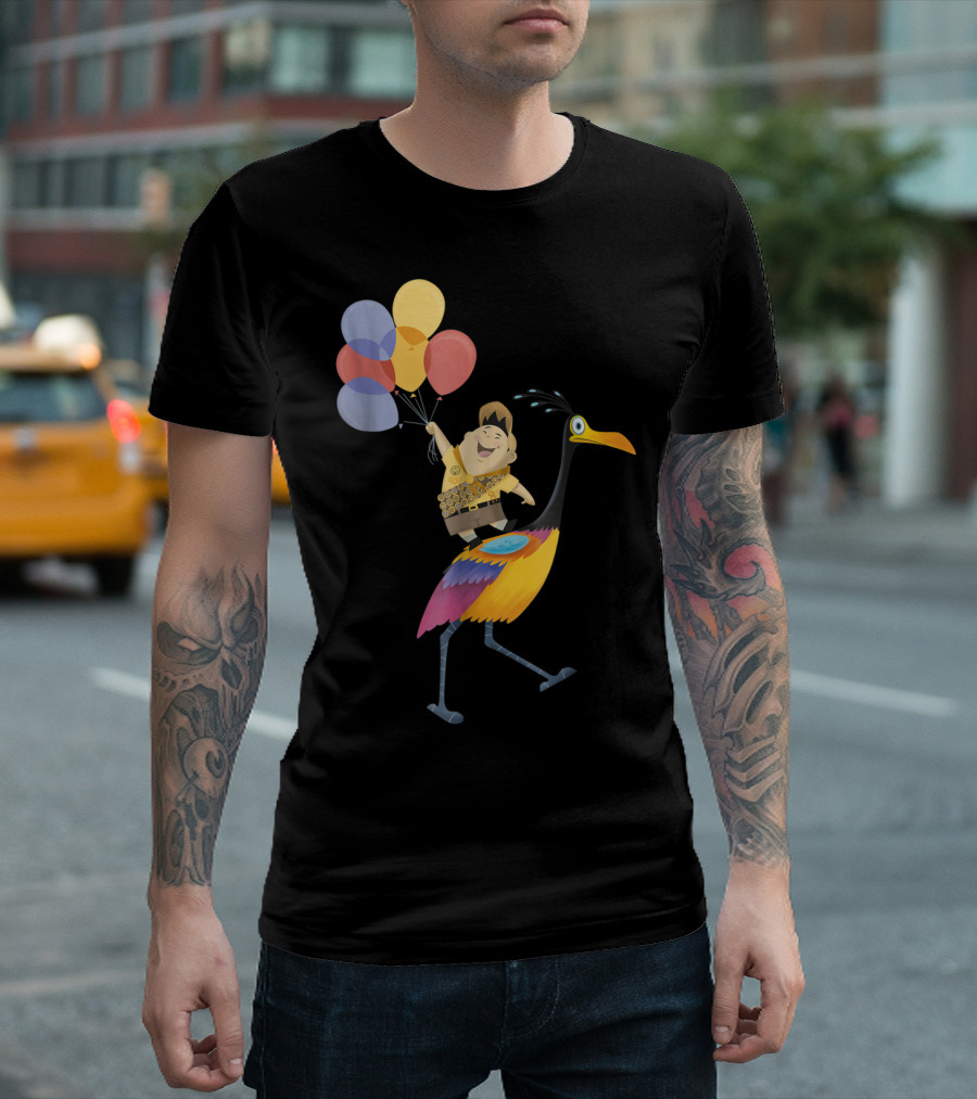 Russell Riding Kevin with Balloons Disney Pixar Up T-Shirt