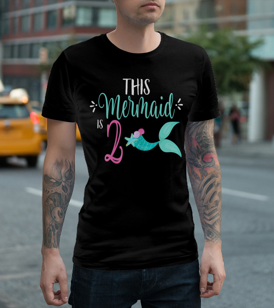 2nd Birthday Girl Party THIS MERMAID IS 2 T-Shirt