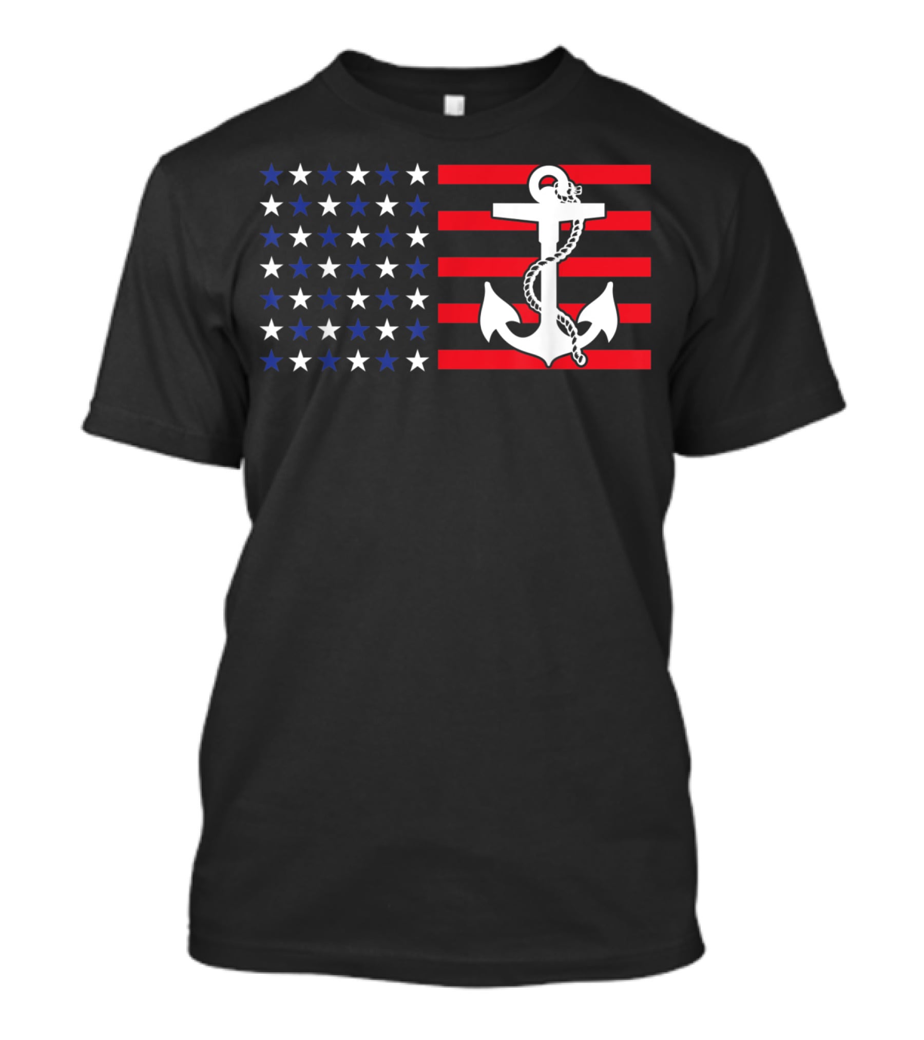 American Flag Anchor Patriotic Military July Navy USA T-Shirt