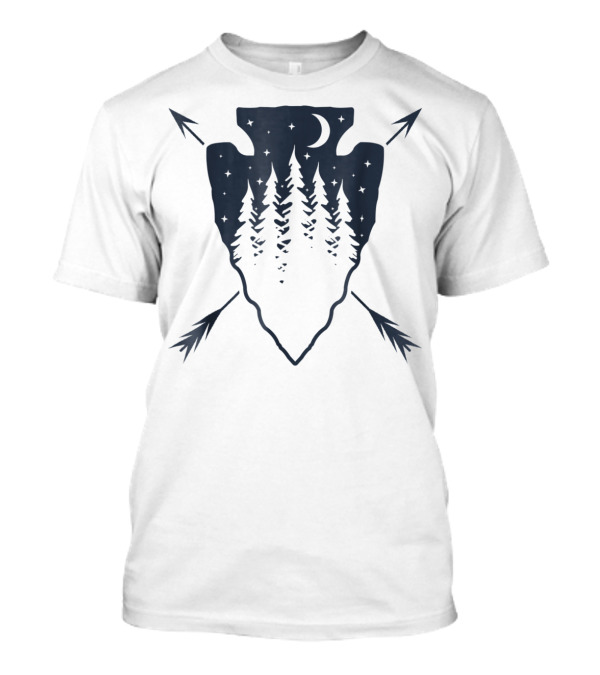 Arrowhead Pine Tree Moon With Crossed Arrows T-Shirt