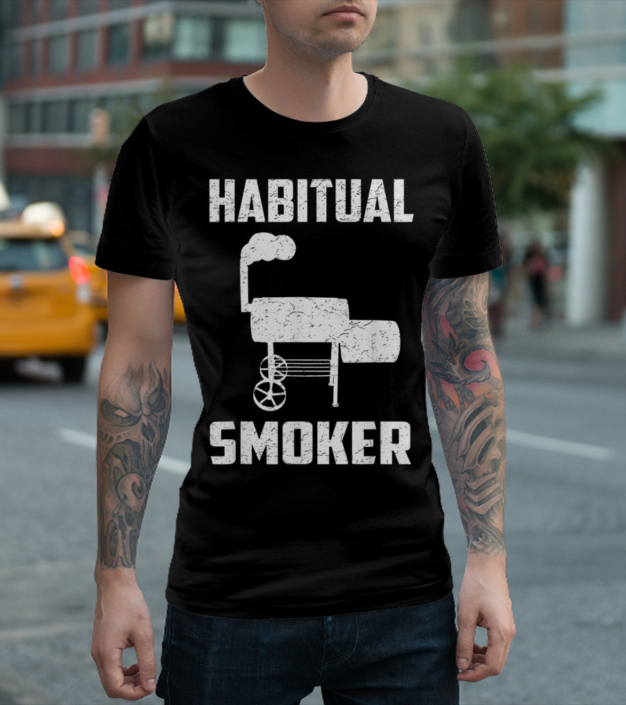 Habitual Smoker BBQ Funny Smoked Meat Barbeque T-Shirt