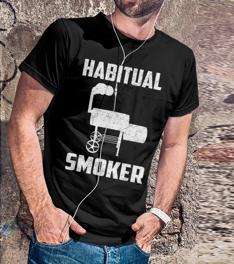 Habitual Smoker BBQ Funny Smoked Meat Barbeque T-Shirt
