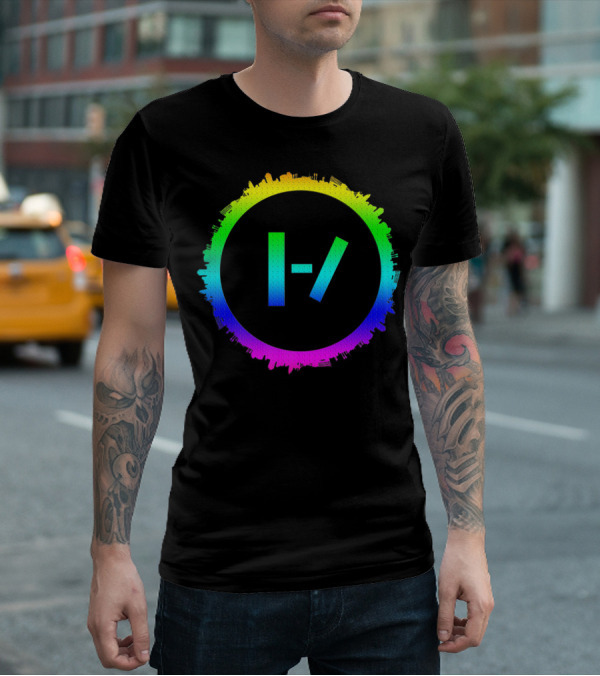 Twenty One Pilots Rainbow Cityscape Circle T-Shirt
