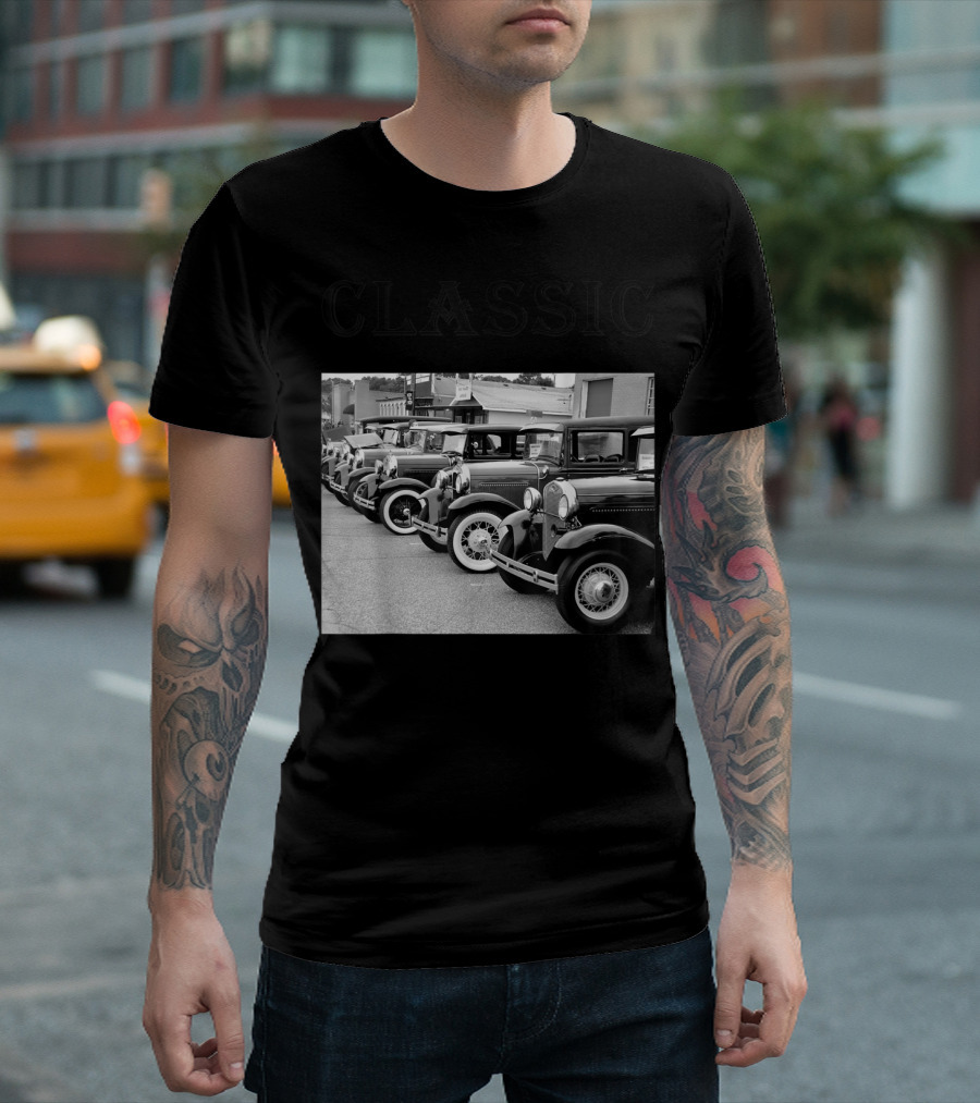 Father's Day Antique Classic Car Lineup T-Shirt