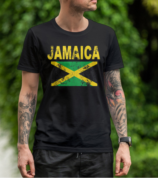 Jamaica Distressed Flag Cool Jamaican Flags T-Shirt