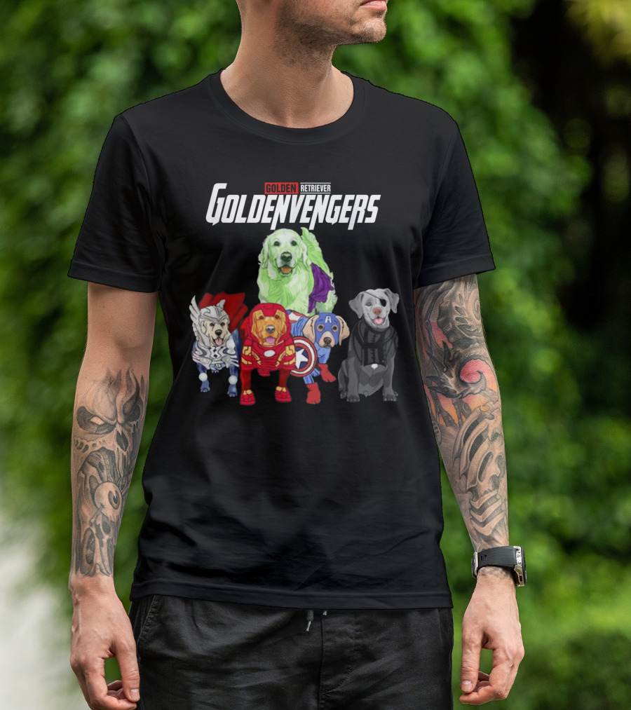 Goldenvengers Golden Retriever Avengers Dogs T-Shirt