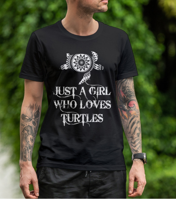 Just A Girl Who Loves Turtles Mandala Sea Turtle T-Shirt