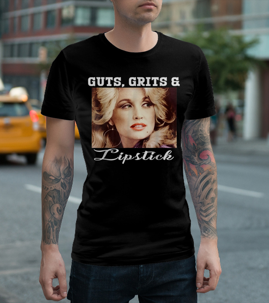 Guts Grits Lipstick Vintage Style Parton T-Shirt