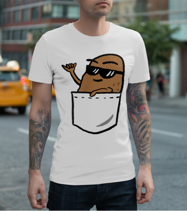 Awesome Hang Loose Potato Shaka In Pocket T-Shirt