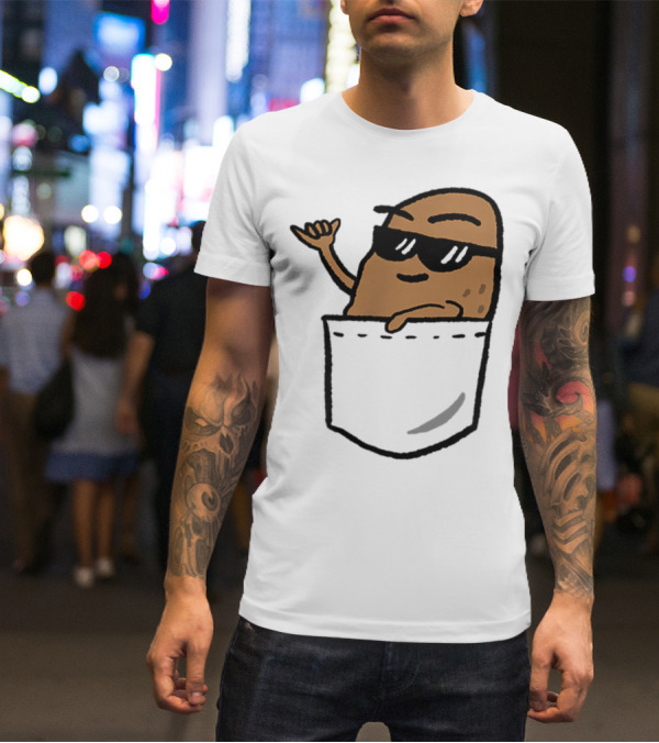 Awesome Hang Loose Potato Shaka In Pocket T-Shirt