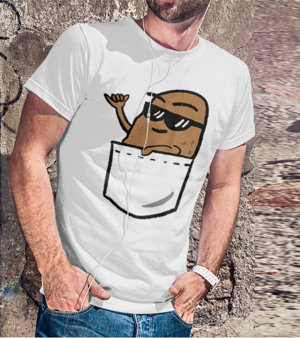 Awesome Hang Loose Potato Shaka In Pocket T-Shirt