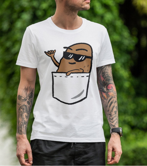 Awesome Hang Loose Potato Shaka In Pocket T-Shirt