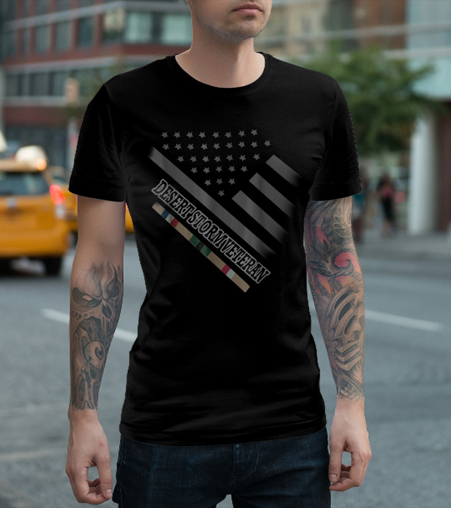 Desert Storm Veteran American Flag and Service T-Shirt