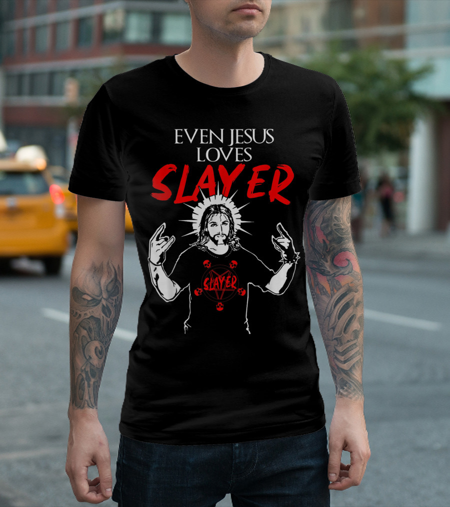 Even Jesus Loves Slayer Christian Heavy Metal T-Shirt