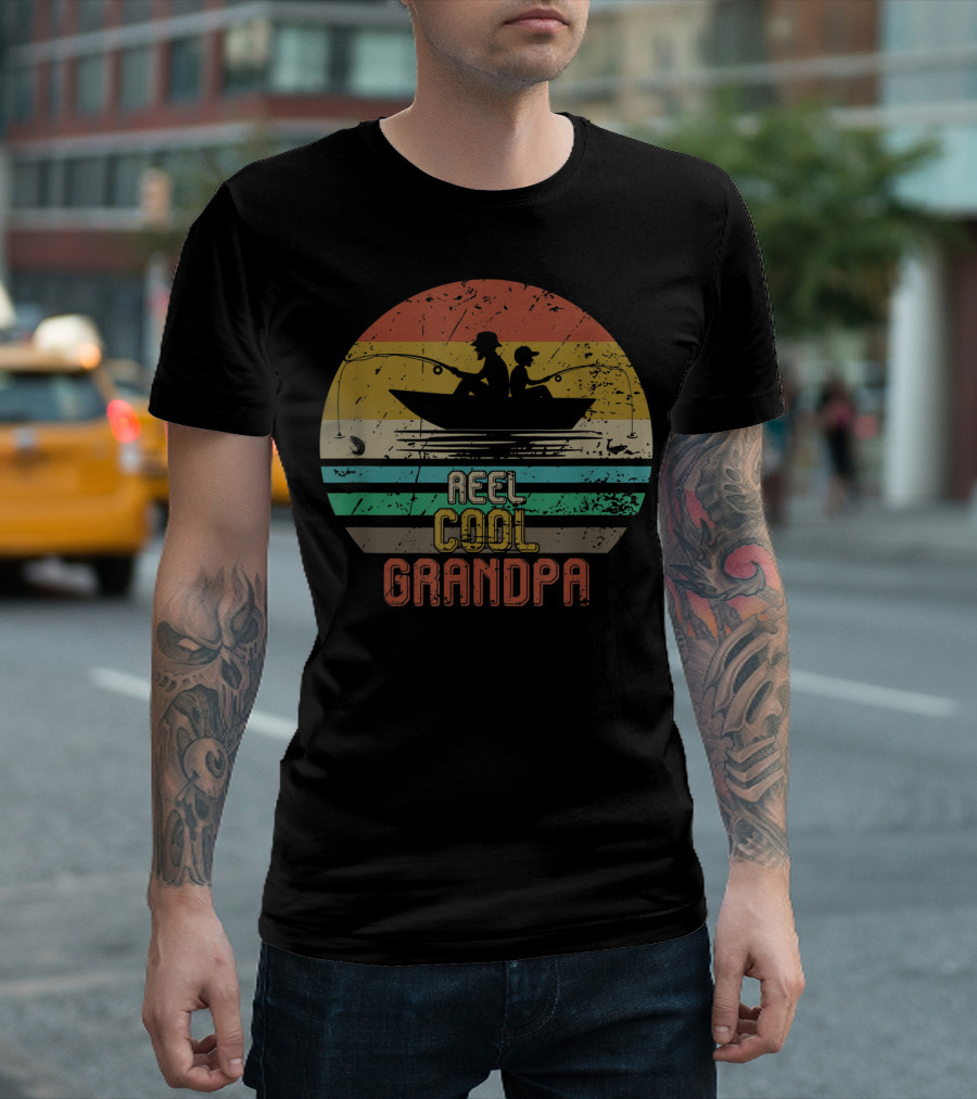 Reel Cool Grandpa Vintage Fishing Grandpa T-Shirt
