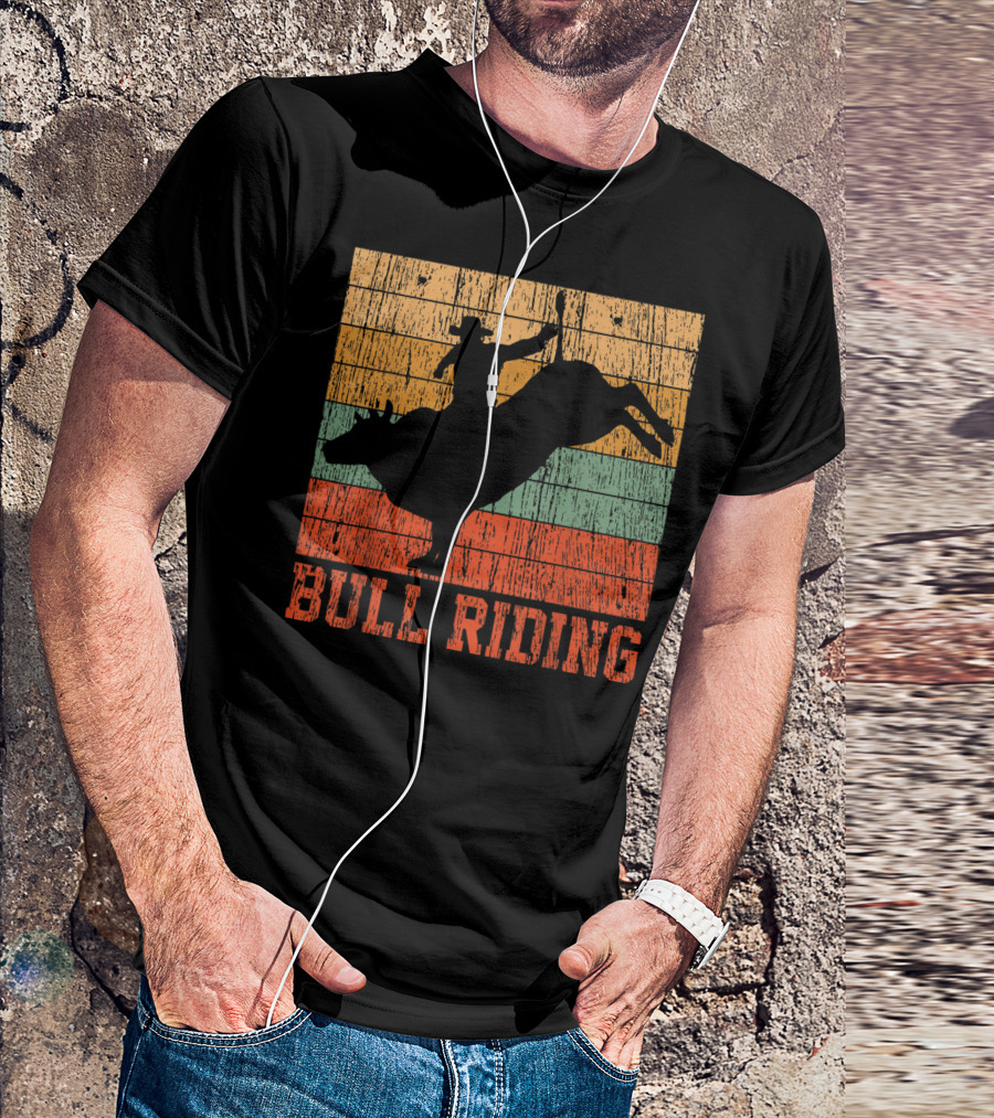 Bull Riding Vintage Rodeo Western Country Retro Cowboy T-Shirt