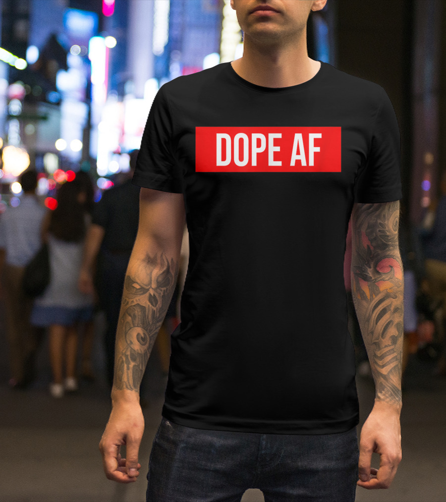 Dope AF Bold Red Rectangle T-Shirt