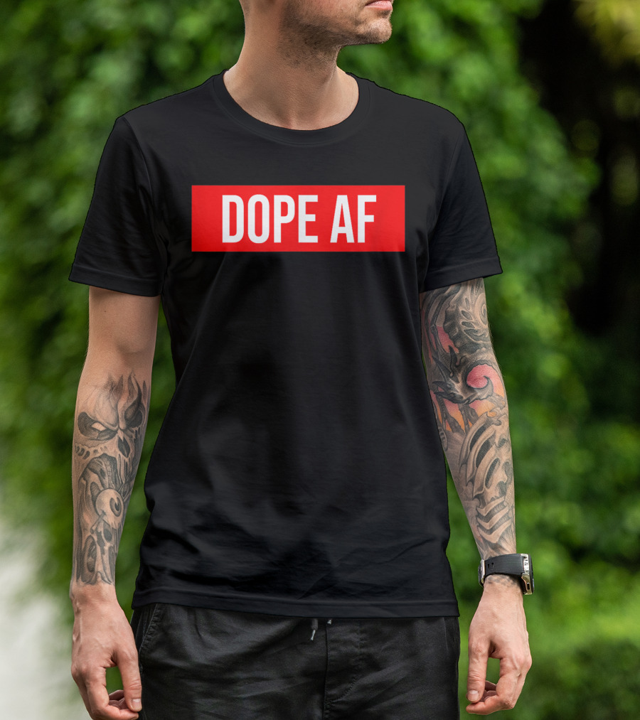 Dope AF Bold Red Rectangle T-Shirt