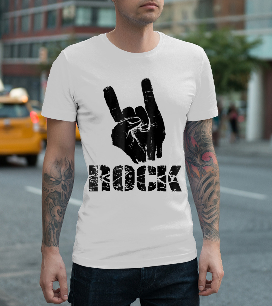 Born To Be Rock Star Hand Horns Rock Gesture T-Shirt