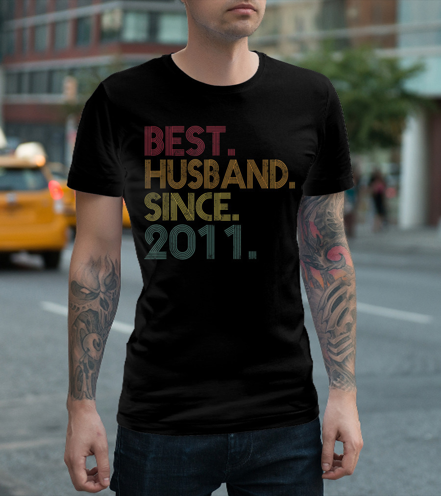 Best Husband Since 2011 Eighth Wedding Anniversary T-Shirt