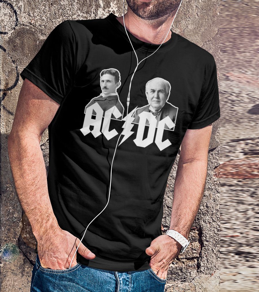 AC DC Nikola Tesla Vs Thomas Edison T-Shirt