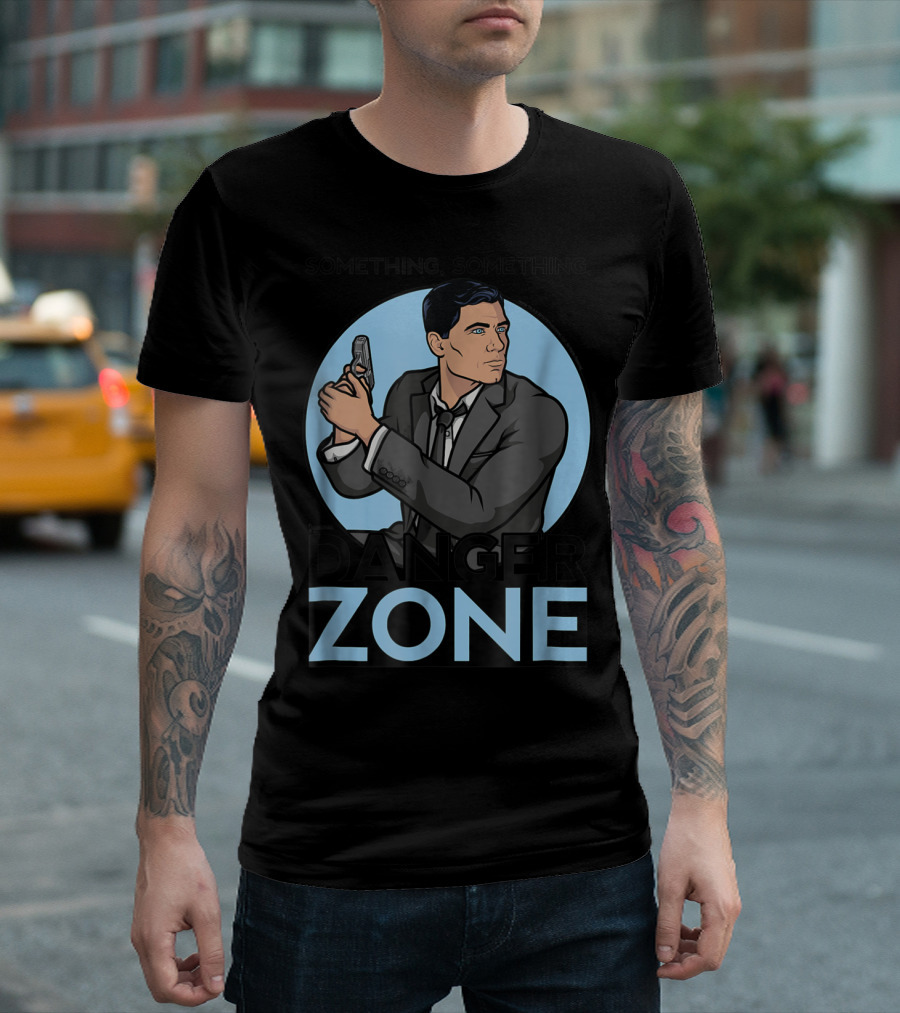 Archer Something Something Danger Zone Agent with Gun T-Shirt