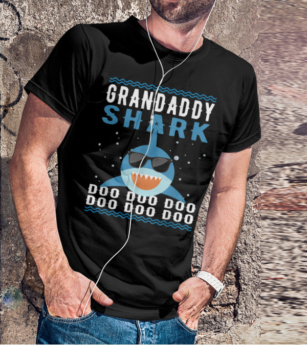 Grandaddy Shark Doo Doo Doo Sunglasses Funny Baby Mommy Kids Video T-Shirt