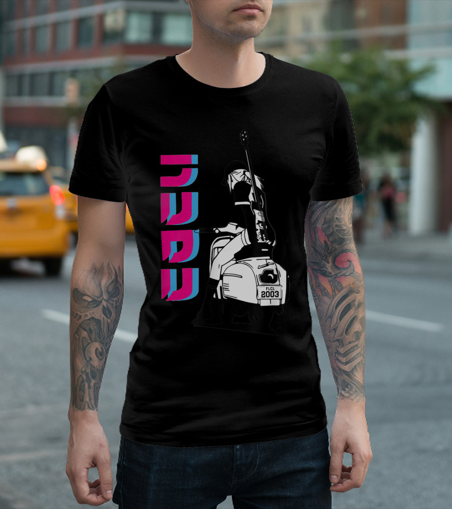 FLCL Fooly Cooly Vespa Rider With Guitar 2003 T-Shirt