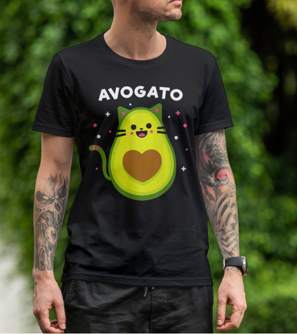 Avogato Cat Avocado Lover Cute Cat Avogato T-Shirt