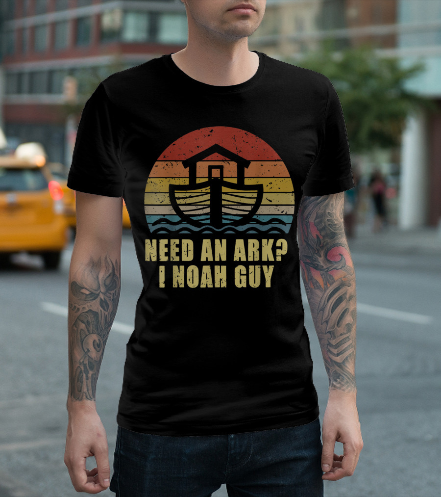 Christian Pun Retro Style Need An Ark I Noah Guy T-Shirt