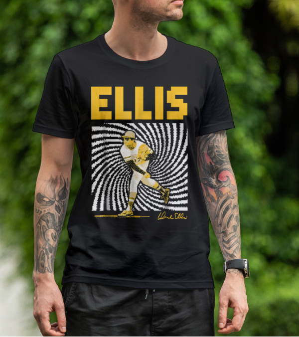 Dock Ellis Signature 8 Bit Spiral Pitching Image T-Shirt