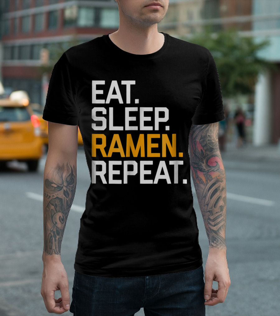 Eat Sleep Ramen Repeat Funny Foodie Noodles Asian T-Shirt