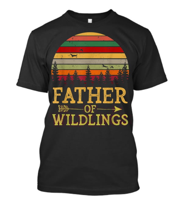 Father Of Wildlings Sunset Vintage Arrow Forest T-Shirt