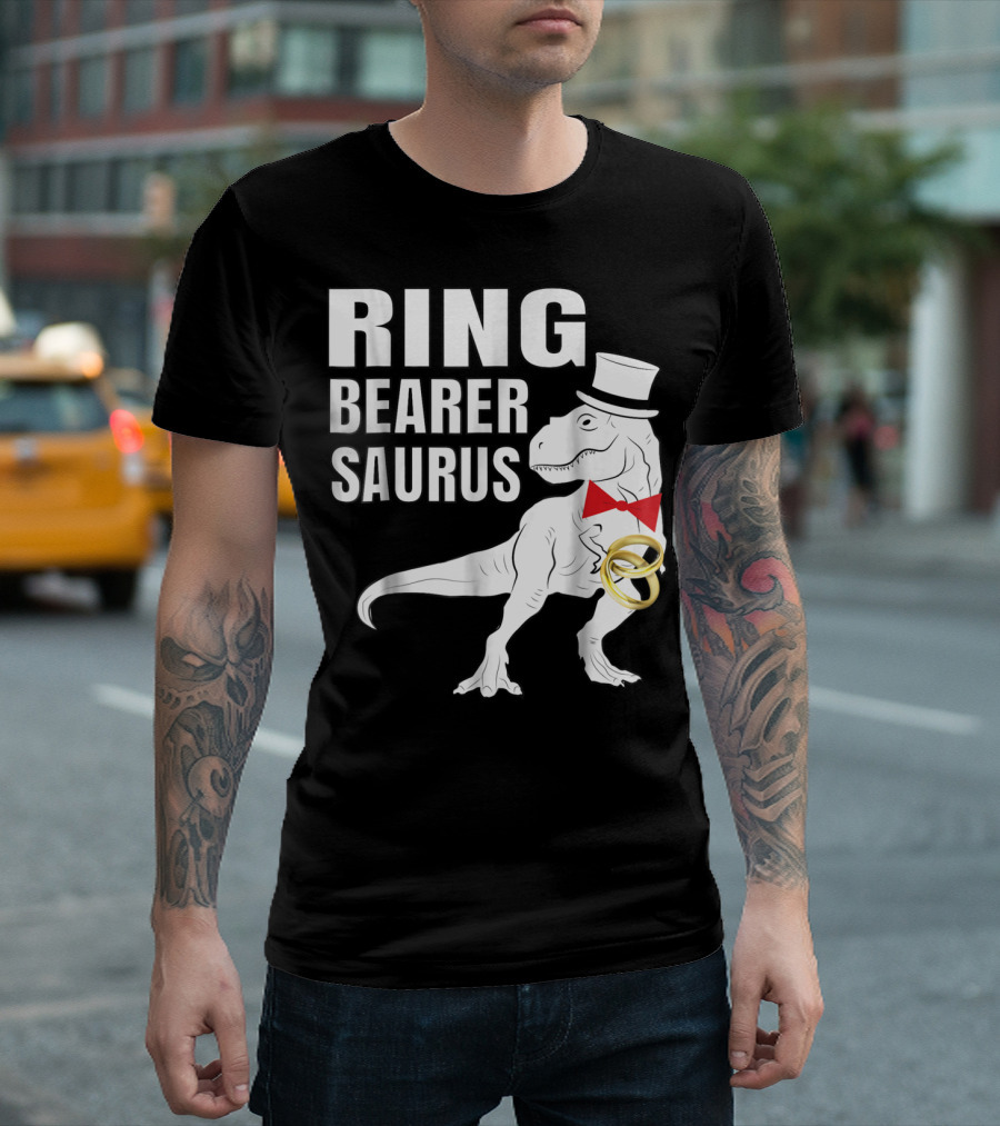 Ring Bearer Saurus Dinosaur Rex Wedding Party T-Shirt