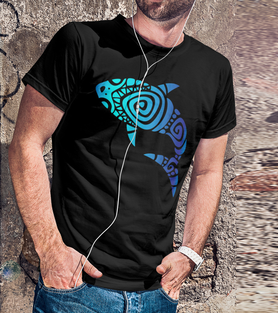 Hawaii Mano Tribal Shark Lover Week Spiral T-Shirt
