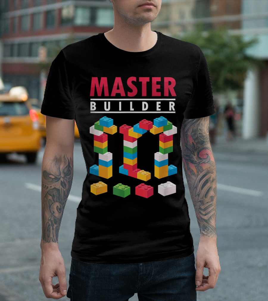 Master Builder Colorful Building Blocks Iconic T-Shirt