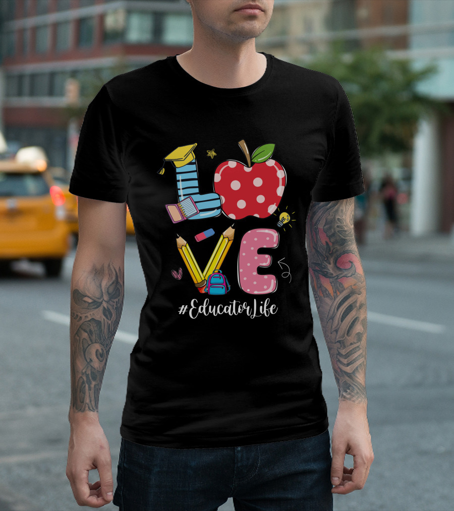 Love Apple Pencil Backpack #EducatorLife T-Shirt