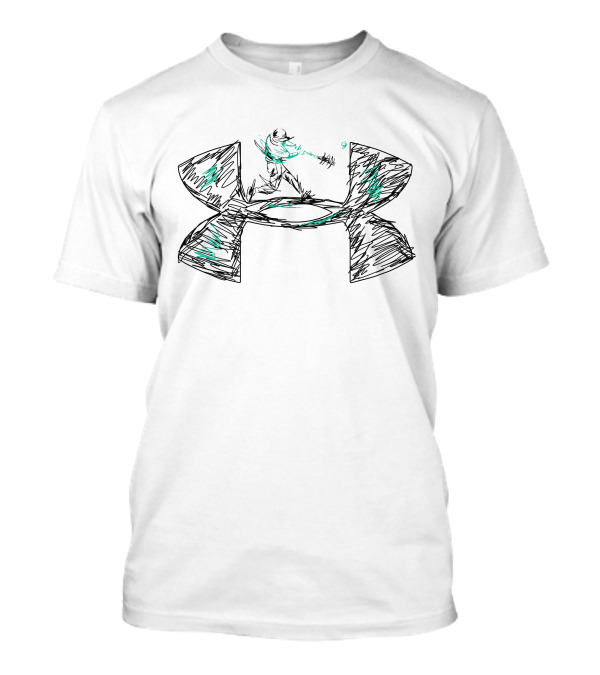 Baseball Batter Under Armour Logo Sketch T-Shirt