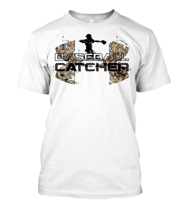 Baseball Catcher Silhouette With Abstract Field T-Shirt