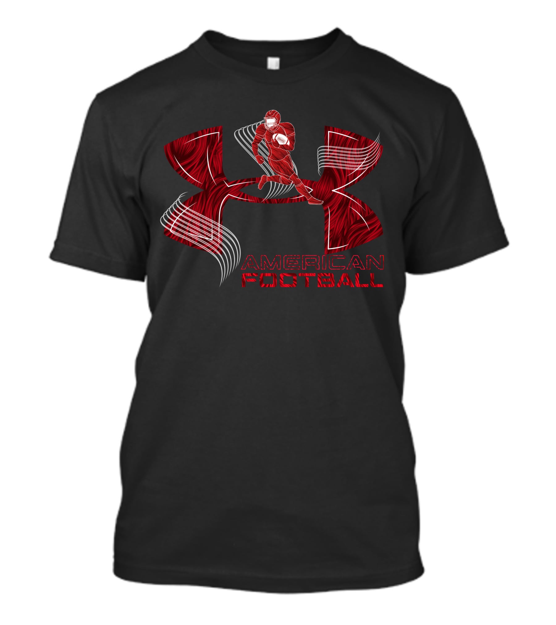 American Football Under Armor-Inspired Red Player T-Shirt