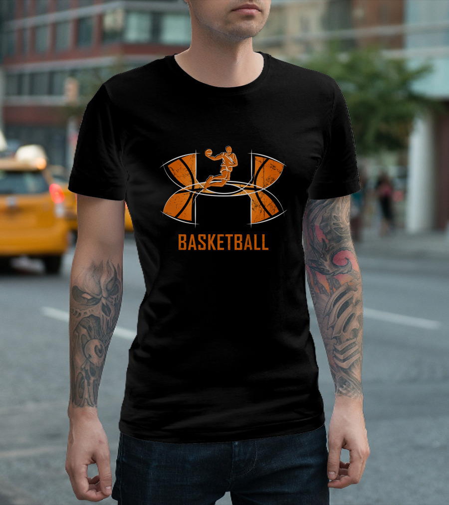 BK1511 Under Armour Basketball Player Orange T-Shirt