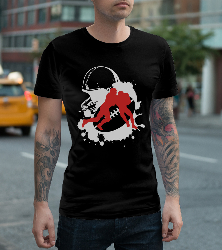 American Football Helmet Tackle Splash T-Shirt
