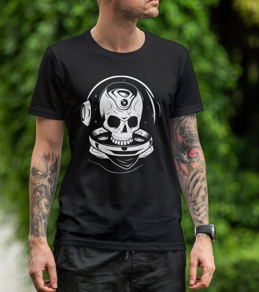 Astro Skull Space Helmet Skeleton T-Shirt