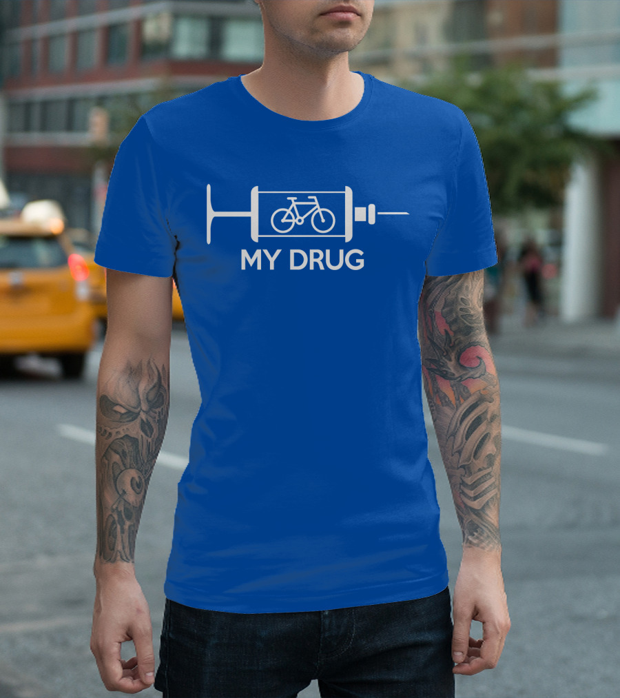 Biking My Drug Syringe Bicycle T-Shirt