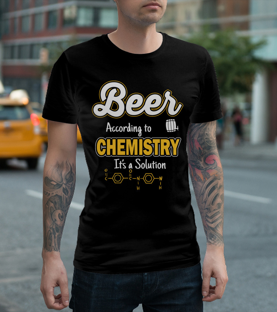 Beer Chemistry Solution with Molecular Structure T-Shirt