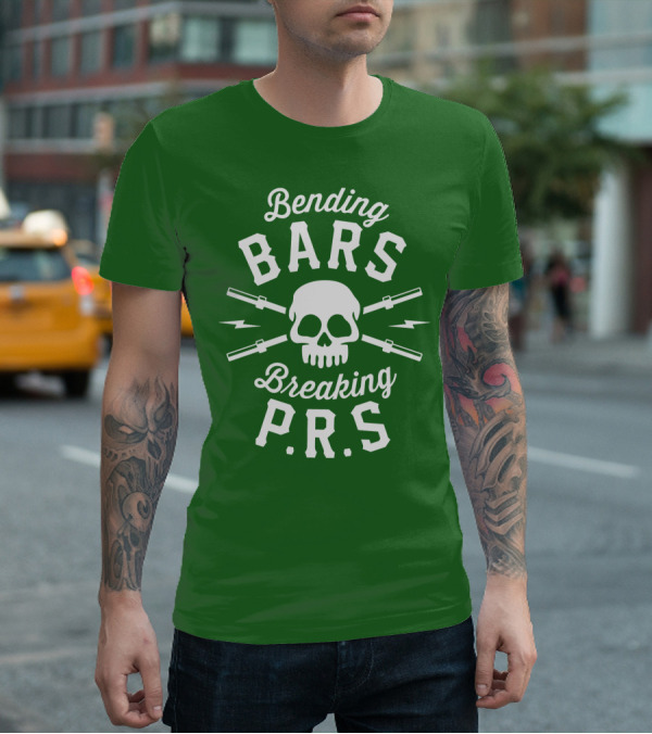 Bending Bars Breaking PRs Skull With Barbells T-Shirt