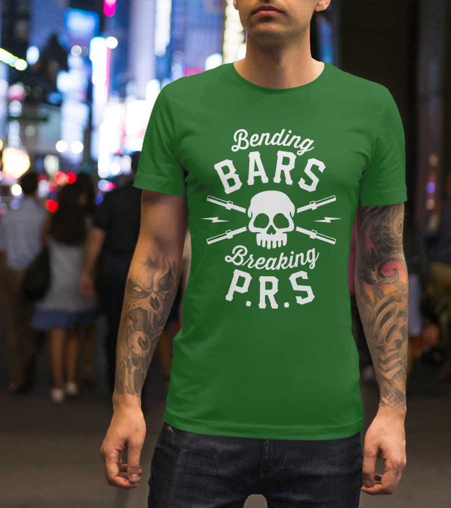 Bending Bars Breaking PRs Skull With Barbells T-Shirt