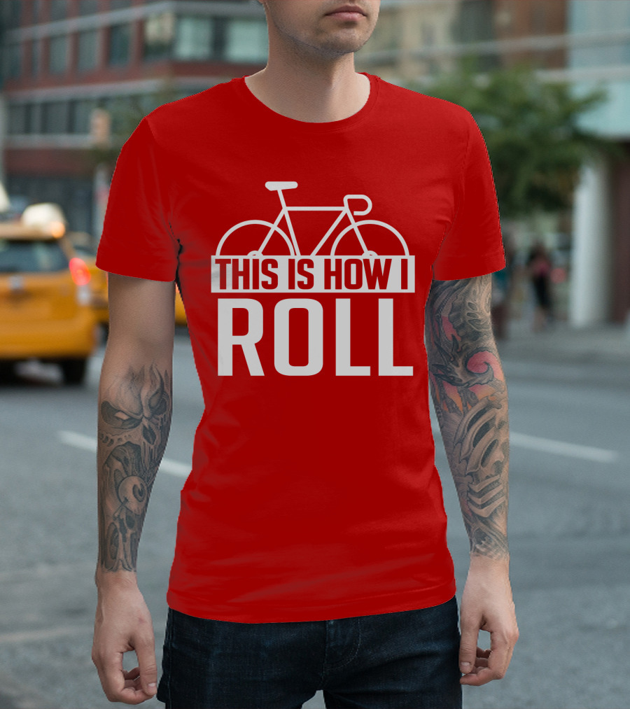 Bike This Is How I Roll Bicycle Outline T-Shirt