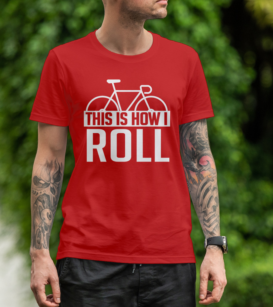 Bike This Is How I Roll Bicycle Outline T-Shirt