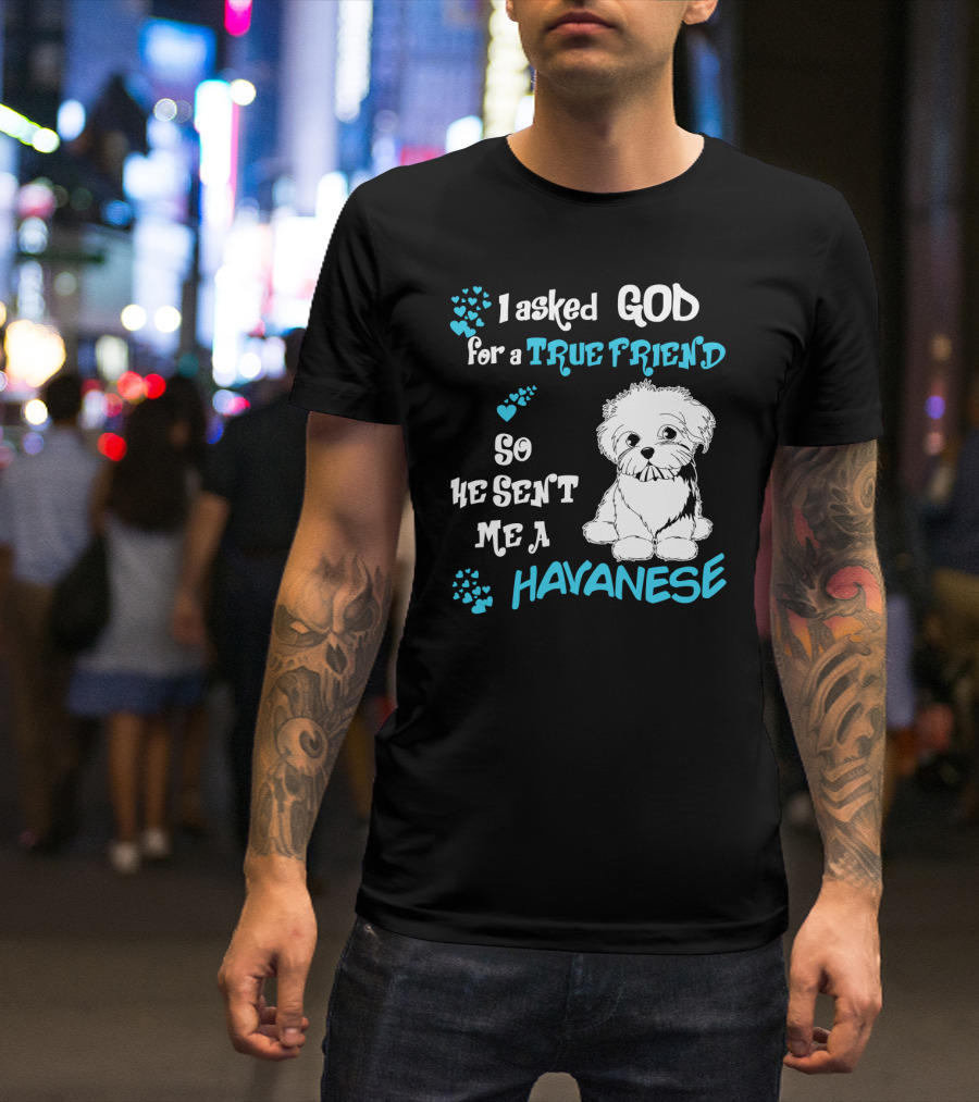 I Asked God For A True Friend So He Sent Me A Havanese T-Shirt
